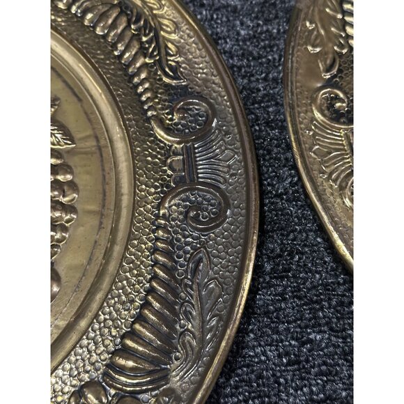 Luxurious Gold Charger Plates Set of 2 Antique Design 14" Dinnerware Table Decor - Picture 11 of 11